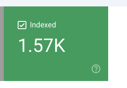 Google Search Console: 1.57K pages indexed